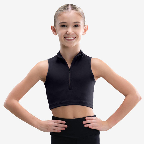 So Danca Blach Top with Zipper Front