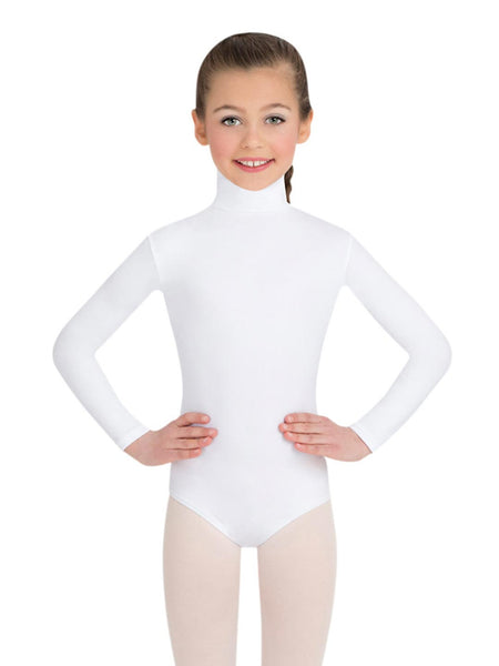 Capezio White Long Sleeve Turtleneck Leotard