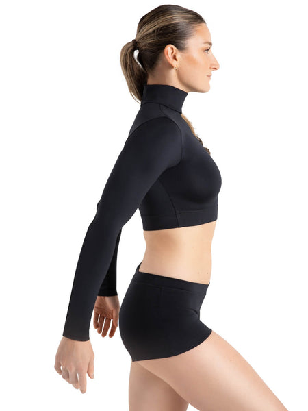 Capezio Turtleneck Crop Top Black