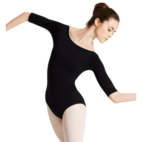 Capezio Boat neck 3/4 sleeve leotard black TB423W