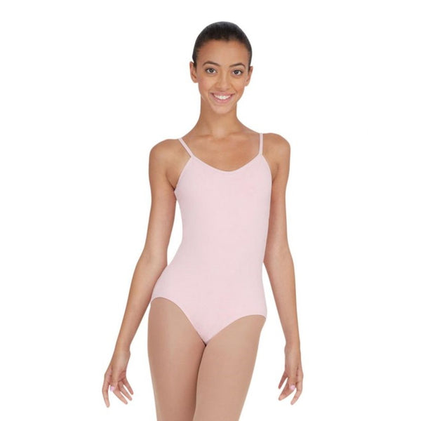 Light Pink capezio strappy back camisole leotard in cotton