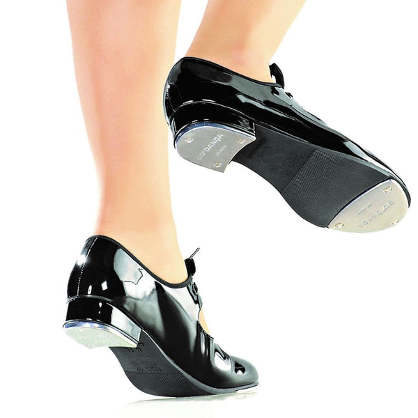 So Danca Valiant - TA36 Big Girls' and Ladies Vegan Tap Shoes (Caramel or Black) w Elastic Snap Closure