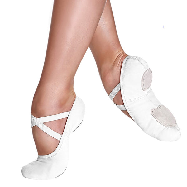 White So Danca Canvas Ballet Shoes by So Danca