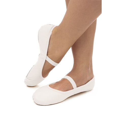 So Danca Full Sole White Leather Ballet Shoes